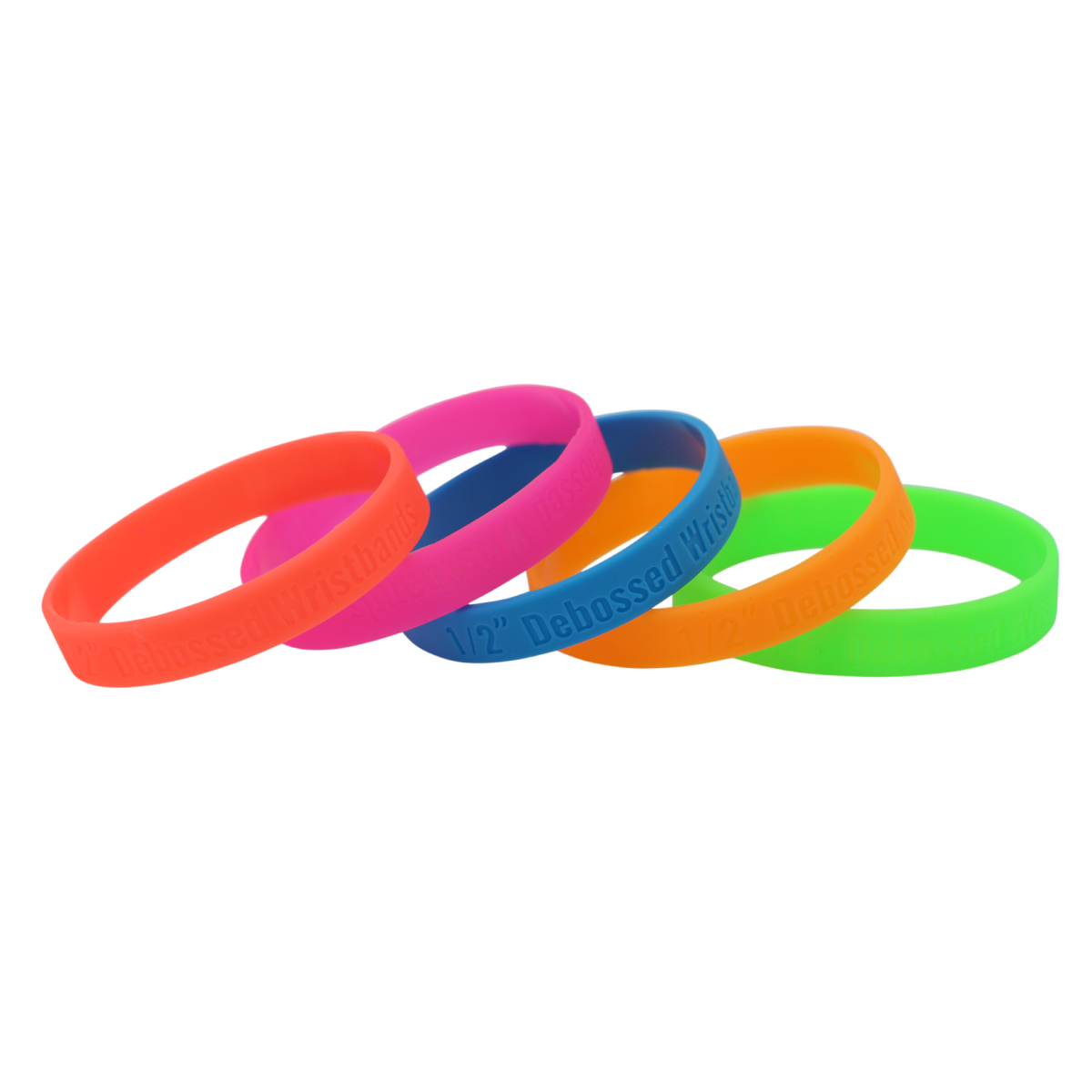 Debossed Silicone Wristbands - 1/2