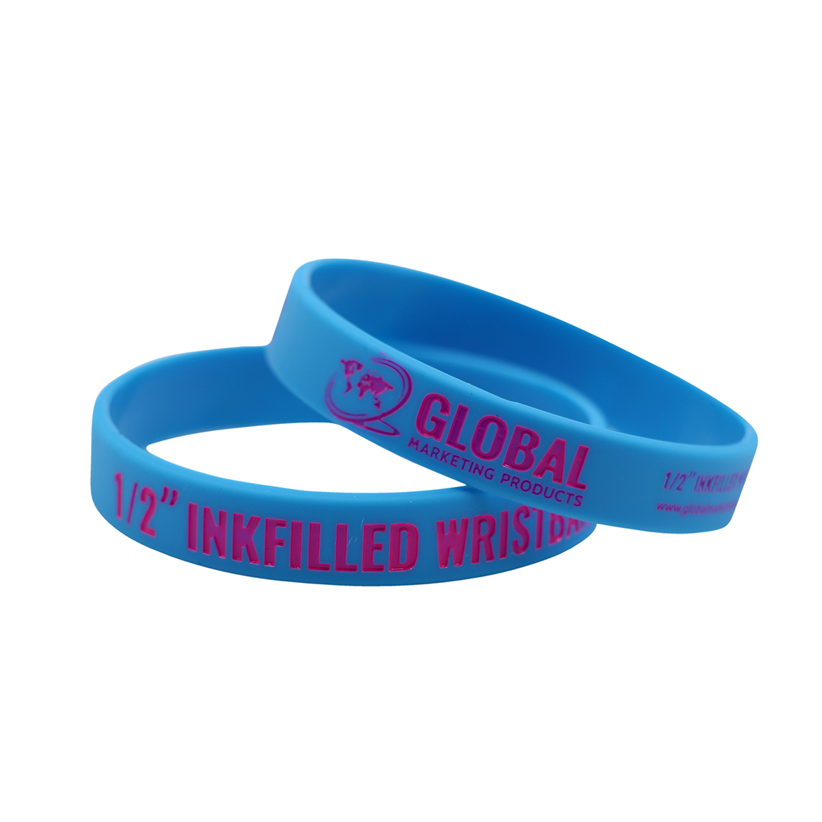 Debossed Ink Filled Silicone Wristbands - 1/2