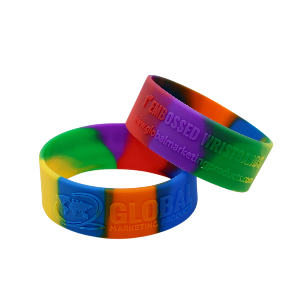 Debossed Filled in Color Silicone Wristband - CustomLanyards