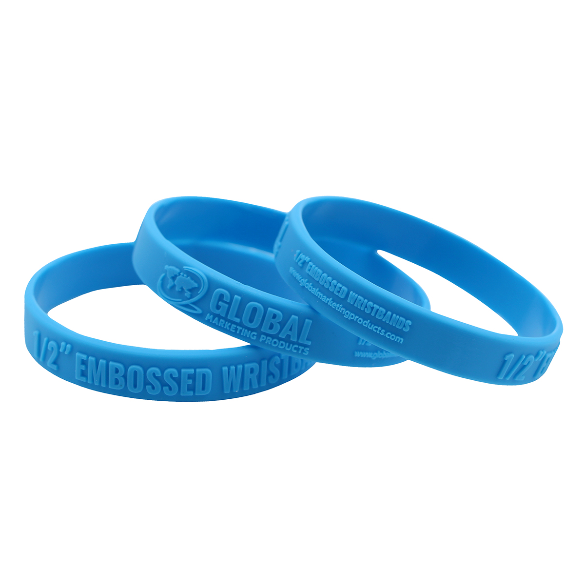 Embossed Silicone Wristbands - 1/2